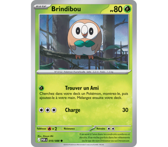 Brindibou Pv 80 010/88 - Carte Commune Reverse - Méga-Évolution Équilibre Parfait