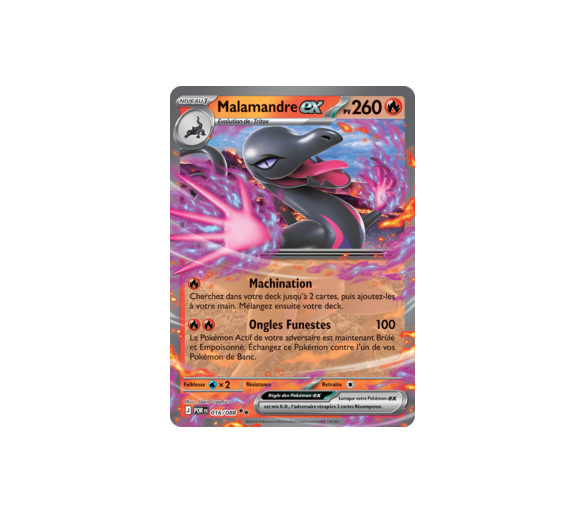 Malamandre-ex Pv 260 016/88 - Carte Double Rare - Méga-Évolution Équilibre Parfait