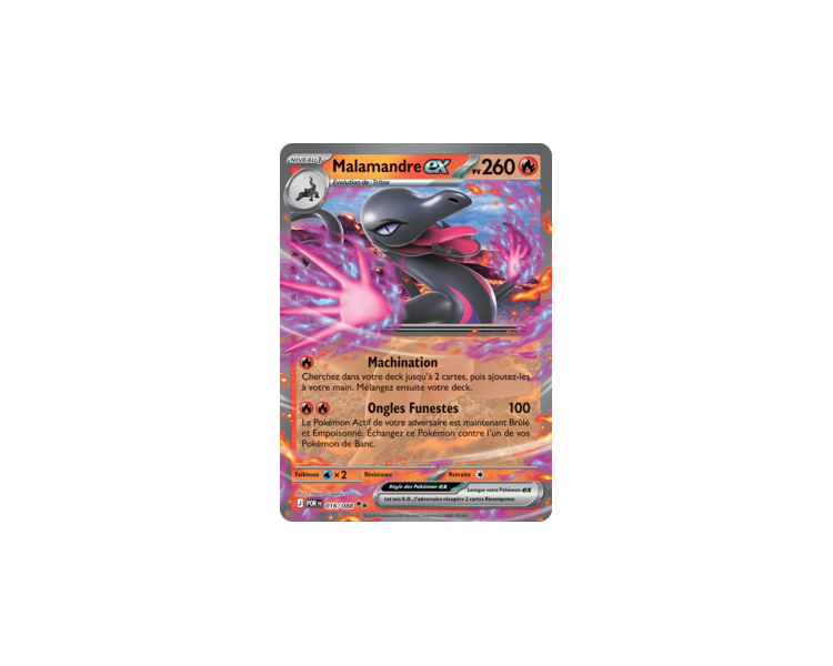 Malamandre-ex Pv 260 016/88 - Carte Double Rare - Méga-Évolution Équilibre Parfait