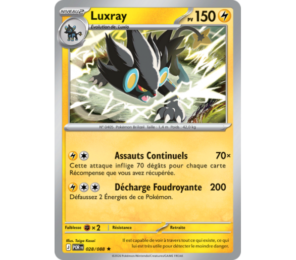 Luxray Pv 150 028/88 - Carte Rare Holographique - Méga-Évolution Équilibre Parfait