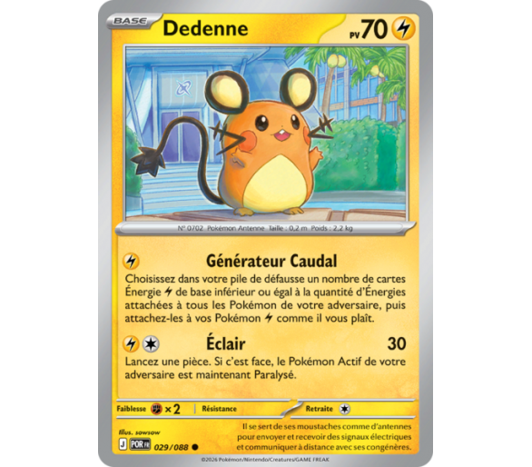 Dedenne Pv 70 029/88 - Carte Commune Reverse - Méga-Évolution Équilibre Parfait