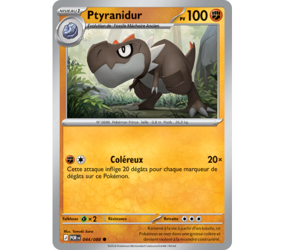 Ptyranidur Pv 100 044/88 - Carte Commune Reverse - Méga-Évolution Équilibre Parfait