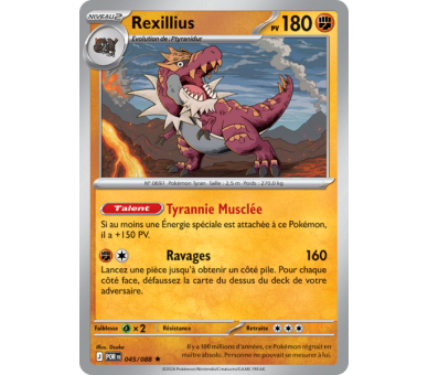 Rexillius Pv 180 045/88 - Carte Rare Holographique - Méga-Évolution Équilibre Parfait