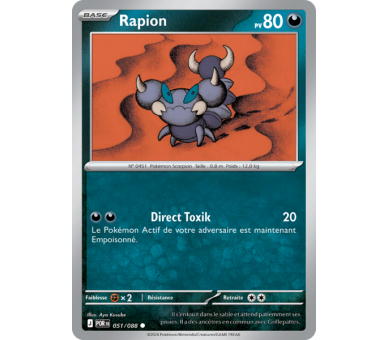 Rapion Pv 80 051/88 - Carte Commune Reverse - Méga-Évolution Équilibre Parfait