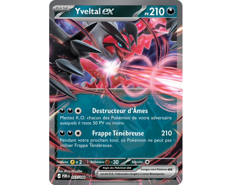 Yveltal-ex Pv 210 053/88 - Carte Double Rare - Méga-Évolution Équilibre Parfait