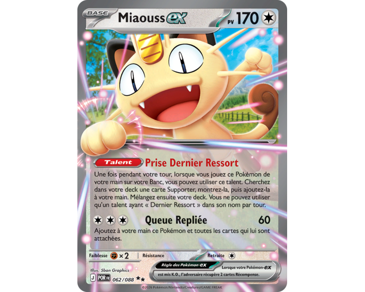 Miaouss-ex Pv 170 062/88 - Carte Double Rare - Méga-Évolution Équilibre Parfait