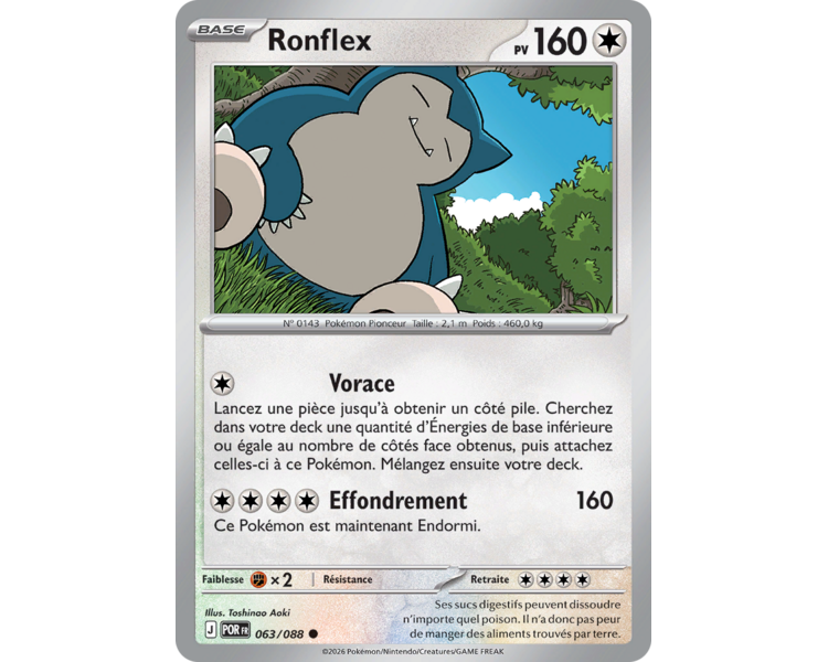 Ronflex Pv 160 063/88 - Carte Commune Reverse - Méga-Évolution Équilibre Parfait