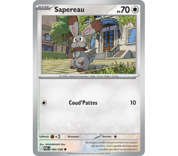 Sapereau Pv 70 064/88 - Carte Commune Reverse - Méga-Évolution Équilibre Parfait