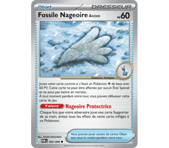 Objet Fossile Nageoire Ancien 69/88 - Carte Commune Reverse - Méga-Évolution Équilibre Parfait