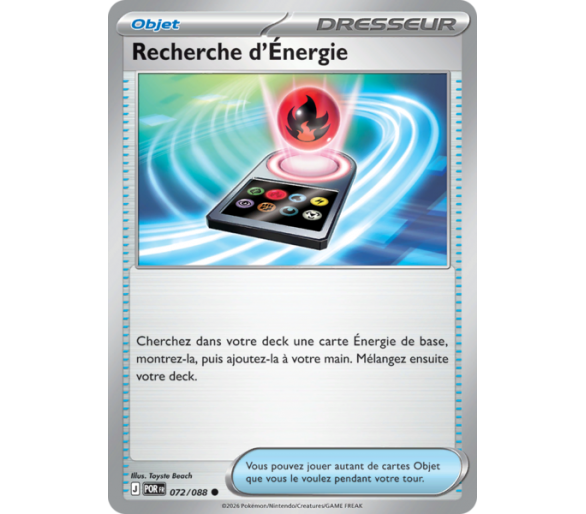 Objet Recherche d'Énergie 72/88 - Carte Commune Reverse - Méga-Évolution Équilibre Parfait