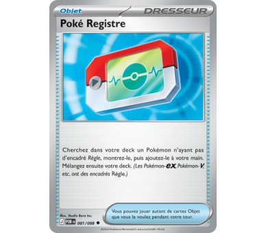 Objet Poké Registre 81/88 - Carte Peu Commune Reverse - Méga-Évolution Équilibre Parfait
