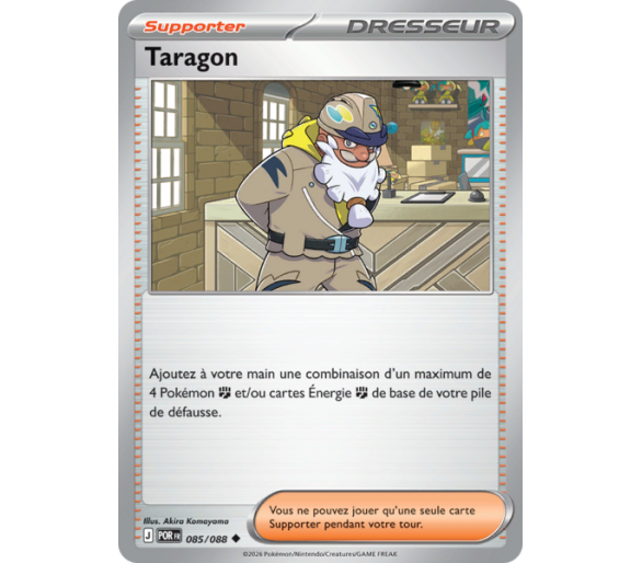 Dresseur Supporter Taragon  85/88 - Carte Peu Commune Reverse - Méga-Évolution Équilibre Parfait