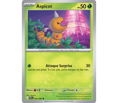 Aspicot Pv 50 001/86 - Carte Commune Reverse - Méga-Évolution Chaos Ascendant