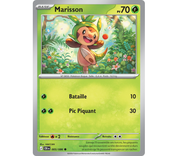Marisson Pv 70 005/86 - Carte Commune Reverse - Méga-Évolution Chaos Ascendant