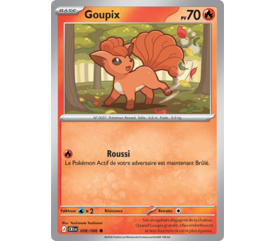 Goupix Pv 70 008/86 - Carte Commune Reverse - Méga-Évolution Chaos Ascendant
