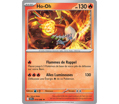 Ho-Oh Pv 130 010/86 - Carte Rare Reverse - Méga-Évolution Chaos Ascendant