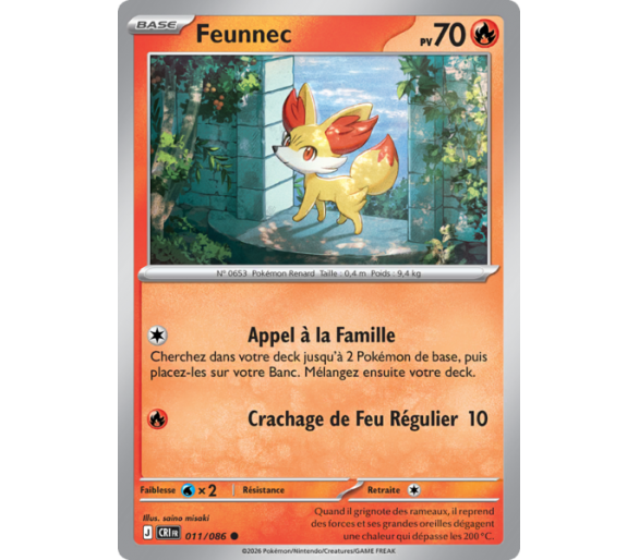 Feunnec Pv 70 011/86 - Carte Commune Reverse - Méga-Évolution Chaos Ascendant