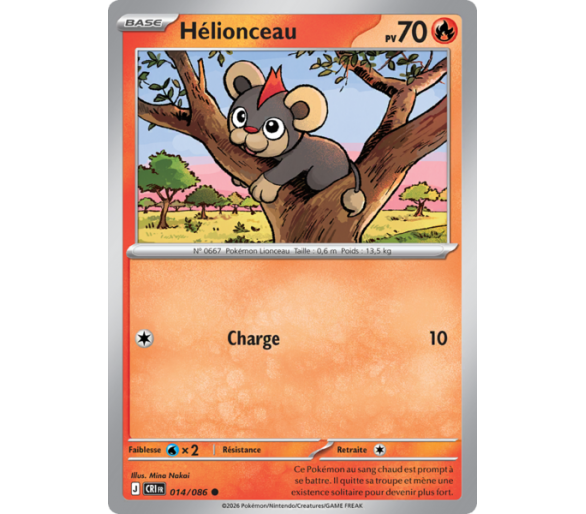 Hélionceau Pv 70 014/86 - Carte Commune Reverse - Méga-Évolution Chaos Ascendant
