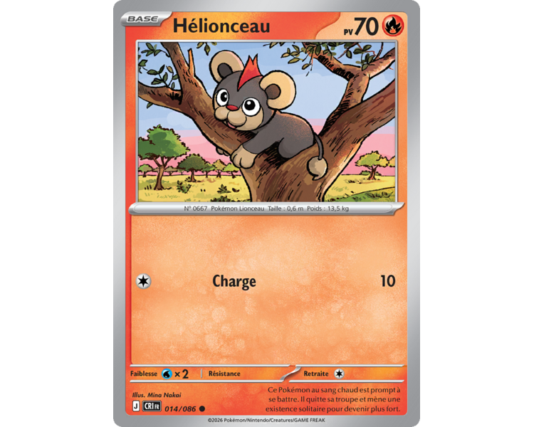 Hélionceau Pv 70 014/86 - Carte Commune Reverse - Méga-Évolution Chaos Ascendant