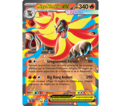 Méga-Némélios-ex Pv 340 015/086 - Carte Double Rare - Méga-Évolution Chaos Ascendant
