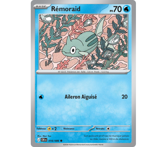 Rémoraid Pv 70 016/86 - Carte Commune Reverse - Méga-Évolution Chaos Ascendant