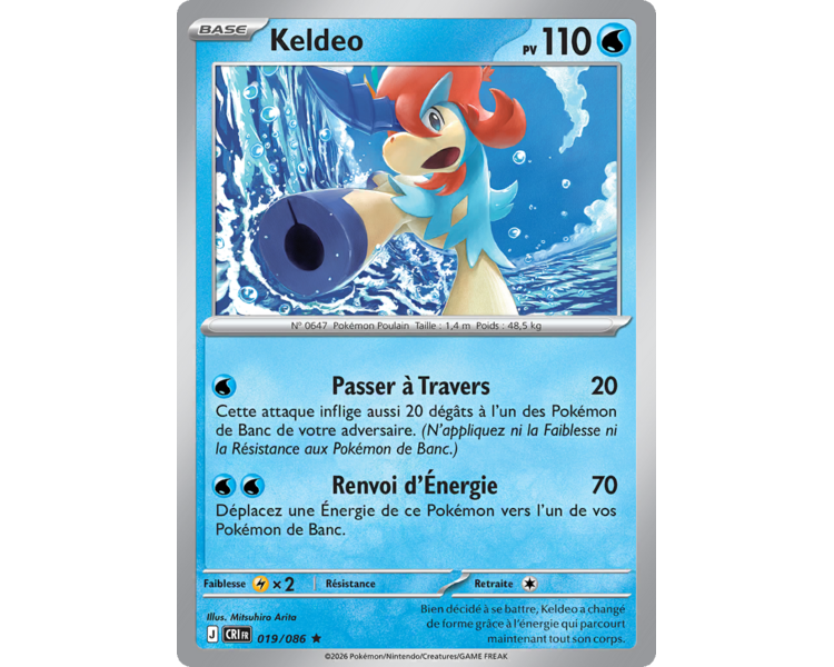 Keldeo Pv 110 019/86 - Carte Rare Holographique - Méga-Évolution Chaos Ascendant