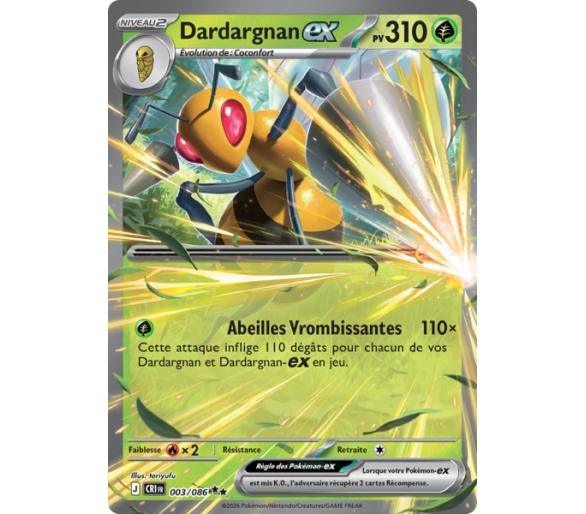 Dardargnan-ex Pv 310 003/086 - Carte Double Rare - Méga-Évolution Chaos Ascendant