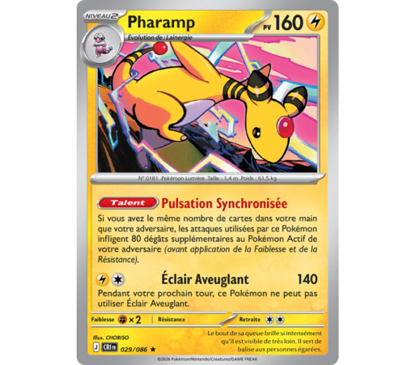 Pharamp Pv 160 029/86 - Carte Rare Holographique - Méga-Évolution Chaos Ascendant