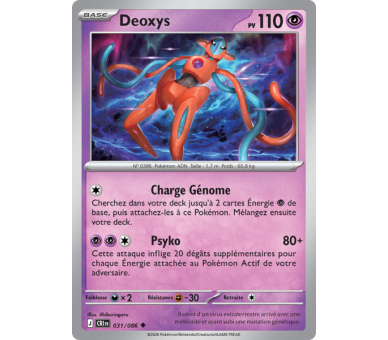 Deoxys Pv 110 031/86 - Carte Peu Commune Reverse - Méga-Évolution Chaos Ascendant