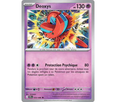 Deoxys Pv 130 033/86 - Carte Peu Commune Reverse - Méga-Évolution Chaos Ascendant