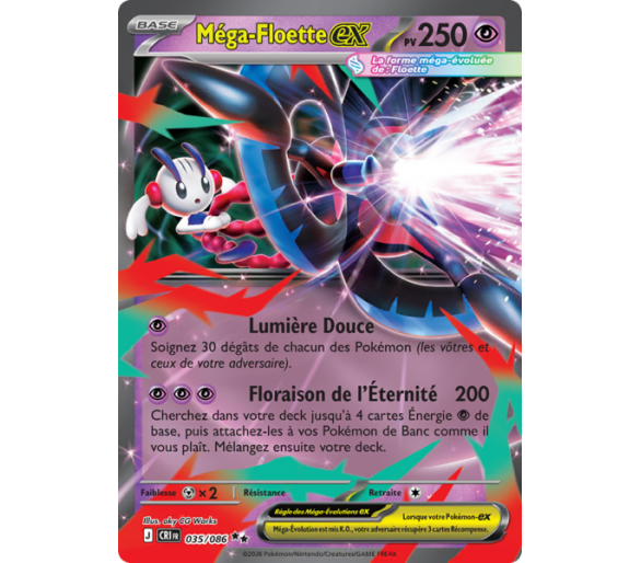Méga-Floette-ex Pv 250 035/086 - Carte Double Rare - Méga-Évolution Chaos Ascendant