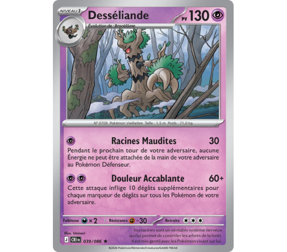 Desséliande Pv 130 039/86 - Carte Rare Reverse - Méga-Évolution Chaos Ascendant