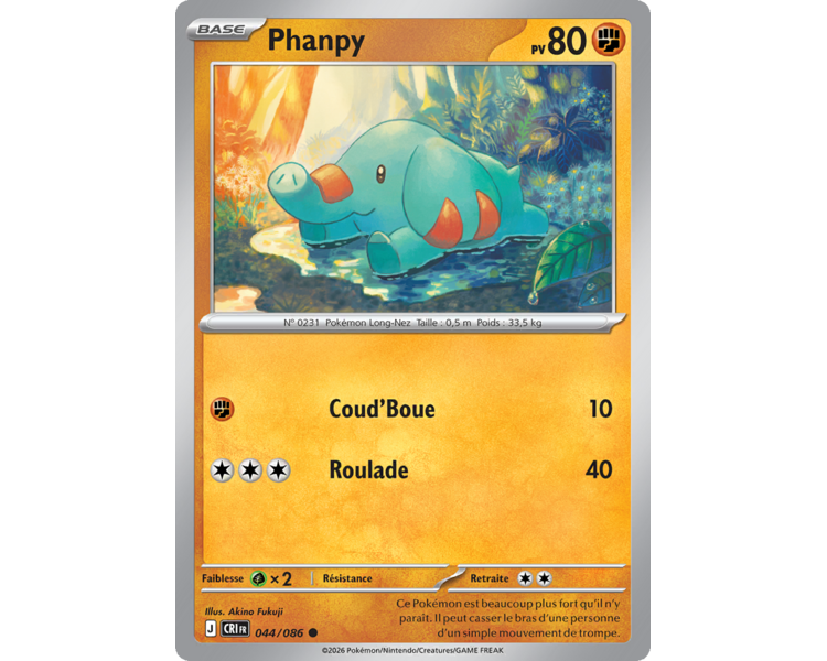 Phanpy Pv 80 04/86 - Carte Commune Reverse - Méga-Évolution Chaos Ascendant