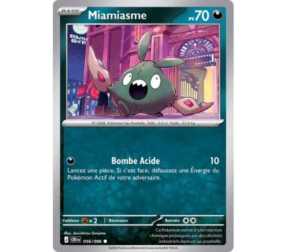 Miamiasme Pv 70 056/86 - Carte Commune Reverse - Méga-Évolution Chaos Ascendant