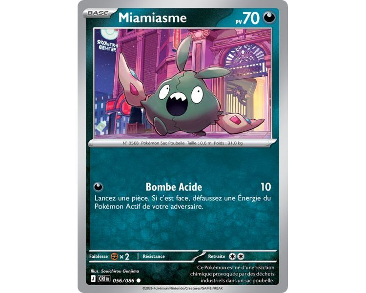 Miamiasme Pv 70 056/86 - Carte Commune Reverse - Méga-Évolution Chaos Ascendant