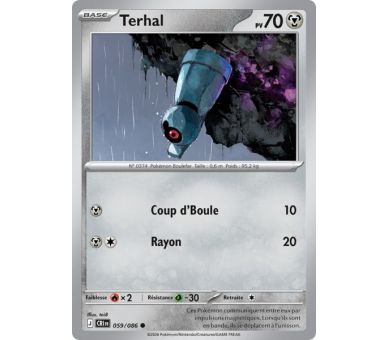 Terhal Pv 70 059/86 - Carte Commune Reverse - Méga-Évolution Chaos Ascendant
