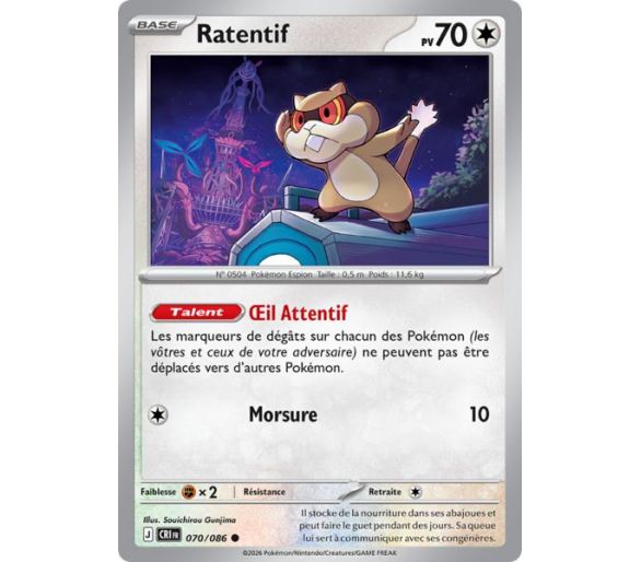 Ratentif Pv 70 070/86 - Carte Commune Reverse - Méga-Évolution Chaos Ascendant