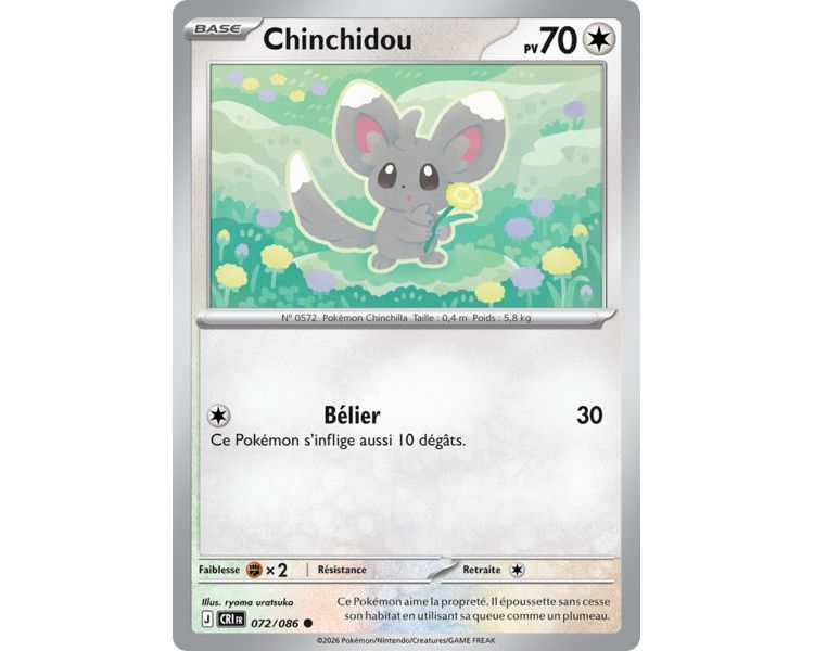 Chinchidou Pv 70 072/86 - Carte Commune Reverse - Méga-Évolution Chaos Ascendant