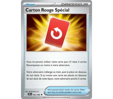 Objet Carton Rouge Spécial 82/86 - Carte Peu Commune Reverse - Méga-Évolution Chaos Ascendant
