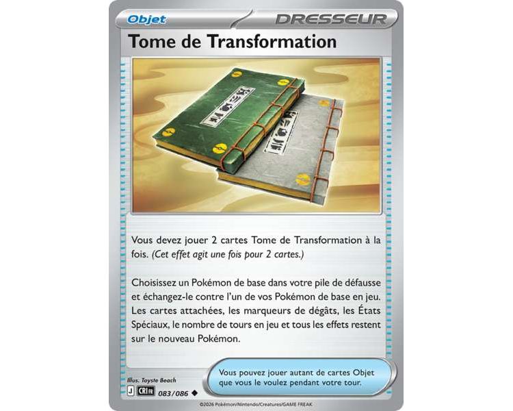 Objet Tome de Transformation 83/86 - Carte Peu Commune Reverse - Méga-Évolution Chaos Ascendant