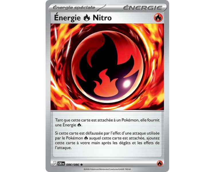 Énergie Spéciale Feu Nitro 86/86 - Carte Rare Holographique - Méga-Évolution Chaos Ascendant