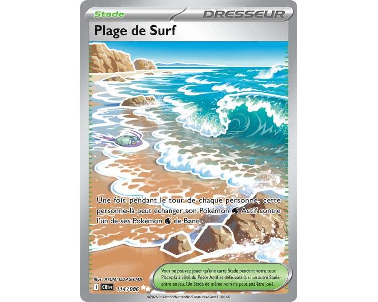Supporter Plage de Surf 114/86 - Carte Secrète Ultra Rare - Méga-Évolution Chaos Ascendant