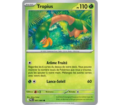 Tropius Pv 110 001/084- Carte Commune Reverse - Méga-Évolution Nuit Noire