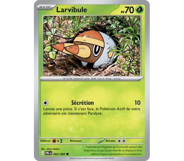 Larvibule Pv 70 002/084 - Carte Commune Reverse - Méga-Évolution Nuit Noire