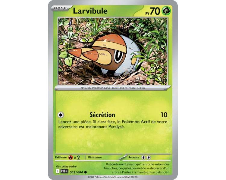Larvibule Pv 70 002/084 - Carte Commune Reverse - Méga-Évolution Nuit Noire
