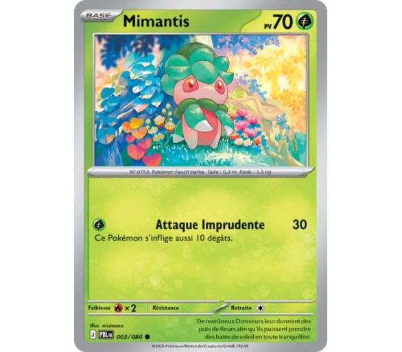 Mimantis Pv 70 003/084 - Carte Commune Reverse - Méga-Évolution Nuit Noire