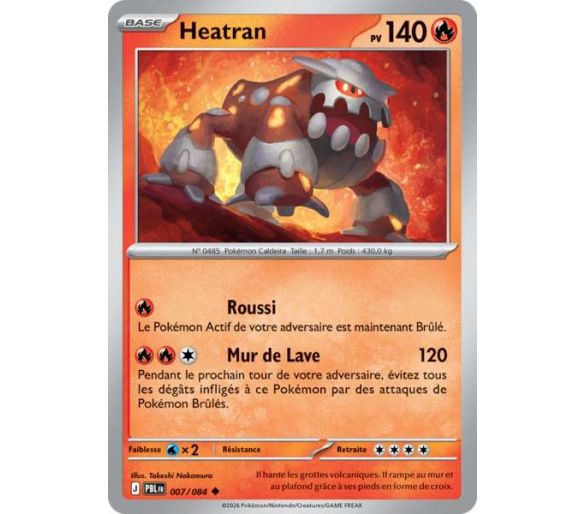 Heatran Pv 140 007/084 - Carte Peu Commune Reverse - Méga-Évolution Nuit Noire