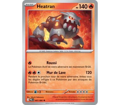 Heatran Pv 140 007/084 - Carte Peu Commune Reverse - Méga-Évolution Nuit Noire