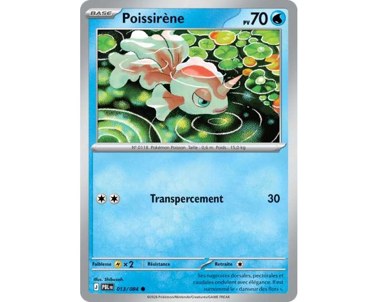 Poissirène Pv 70 013/084 - Carte Commune Reverse - Méga-Évolution Nuit Noire