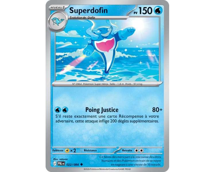 Superdofin Pv 150 022/084 - Carte Peu Commune Reverse - Méga-Évolution Nuit Noire